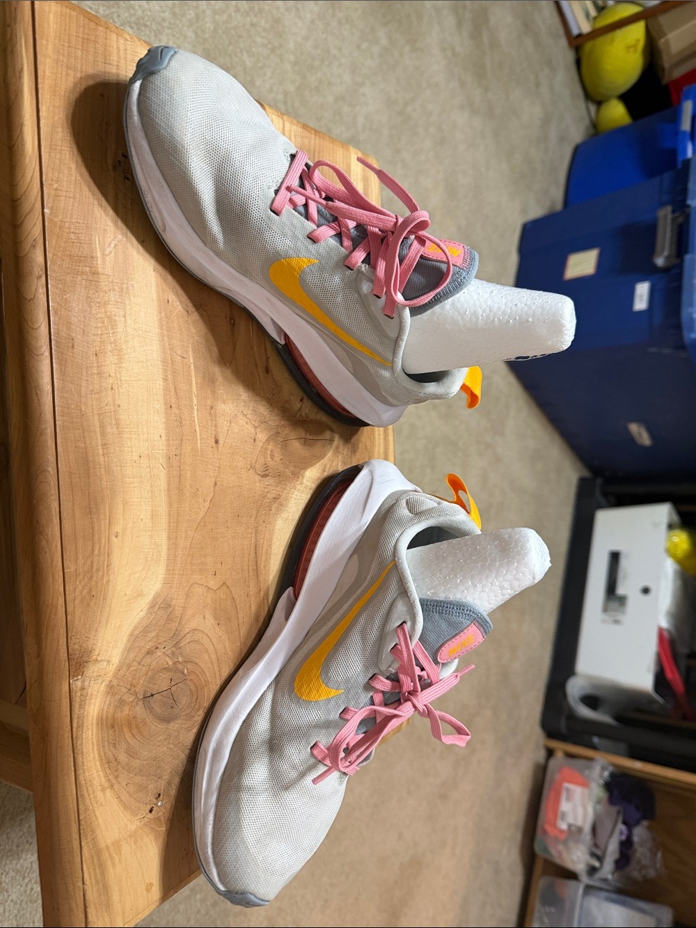 Nike Air Zoom Kids' Sneakers - Grey,White with Pink & Yellow